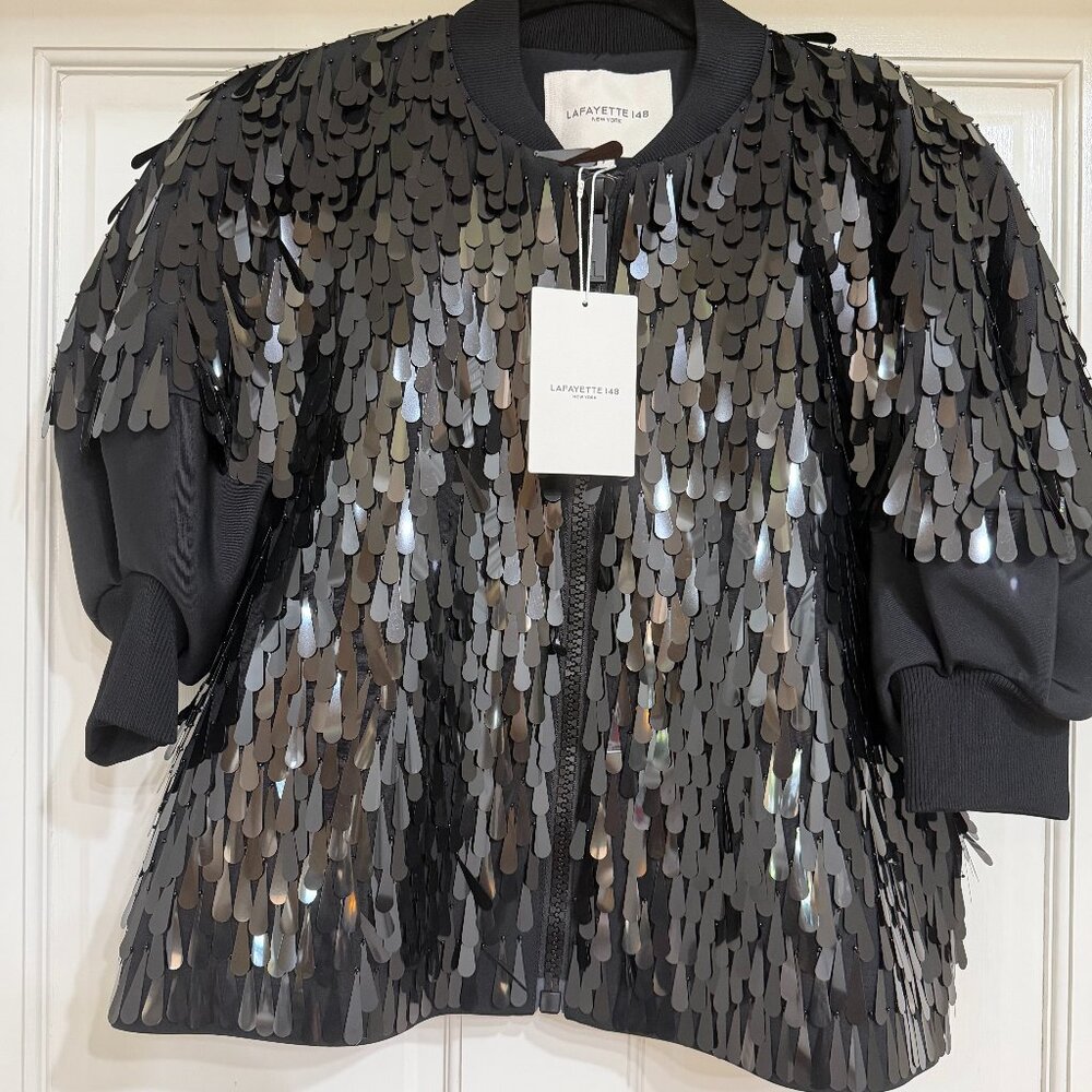 SALE NWT $2498 Lafayette 148 New York Black Dangles sz S